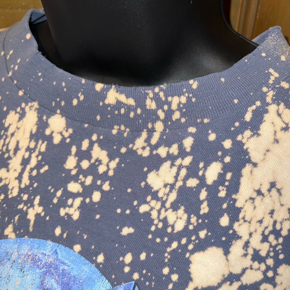 Planet Hollywood Vintage Disney Blue & Cream Splatter Short Sleeve Shirt Size XL - Picture 9 of 12